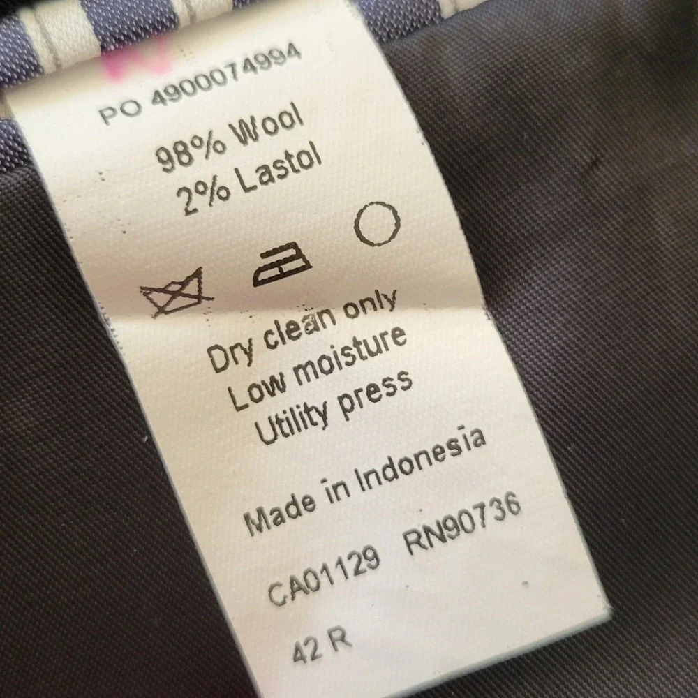Austin Reed London 42R Charcoal Gray Wool Suit Blazer Pants Academia Preppy Twee
